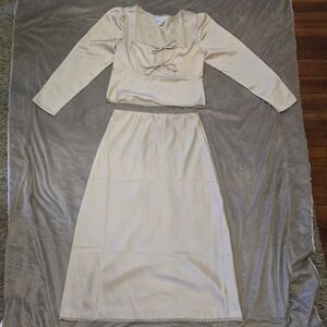 House Of Harlow Satin Skirt Set